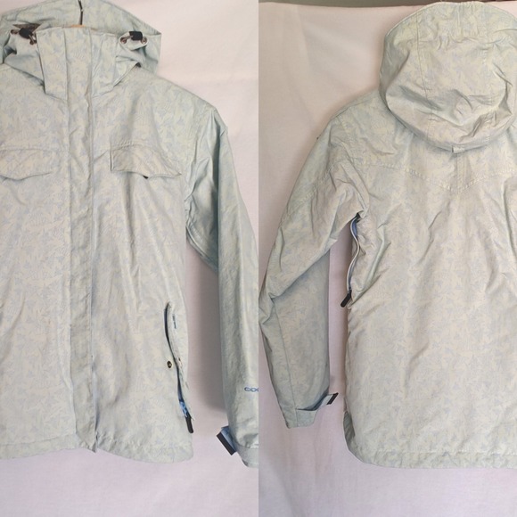 Columbia Convent Jacket Titanium Ski Snowboard Winter Coat Hooded Blue Cranes S - Picture 1 of 11